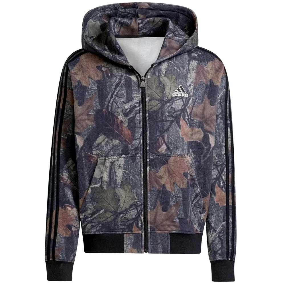 NEW Adidas Camo FZ‎ Full Zip Hoodie Jacket Mens M Track Top 3 Stripe JY2775